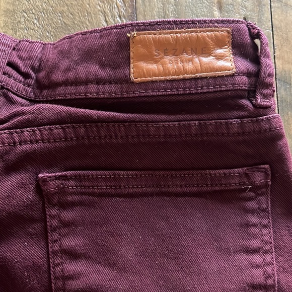 Sézane - excellent condition ankle length burgundy jeans size 27 but fit like 25 - Picture 11 of 15